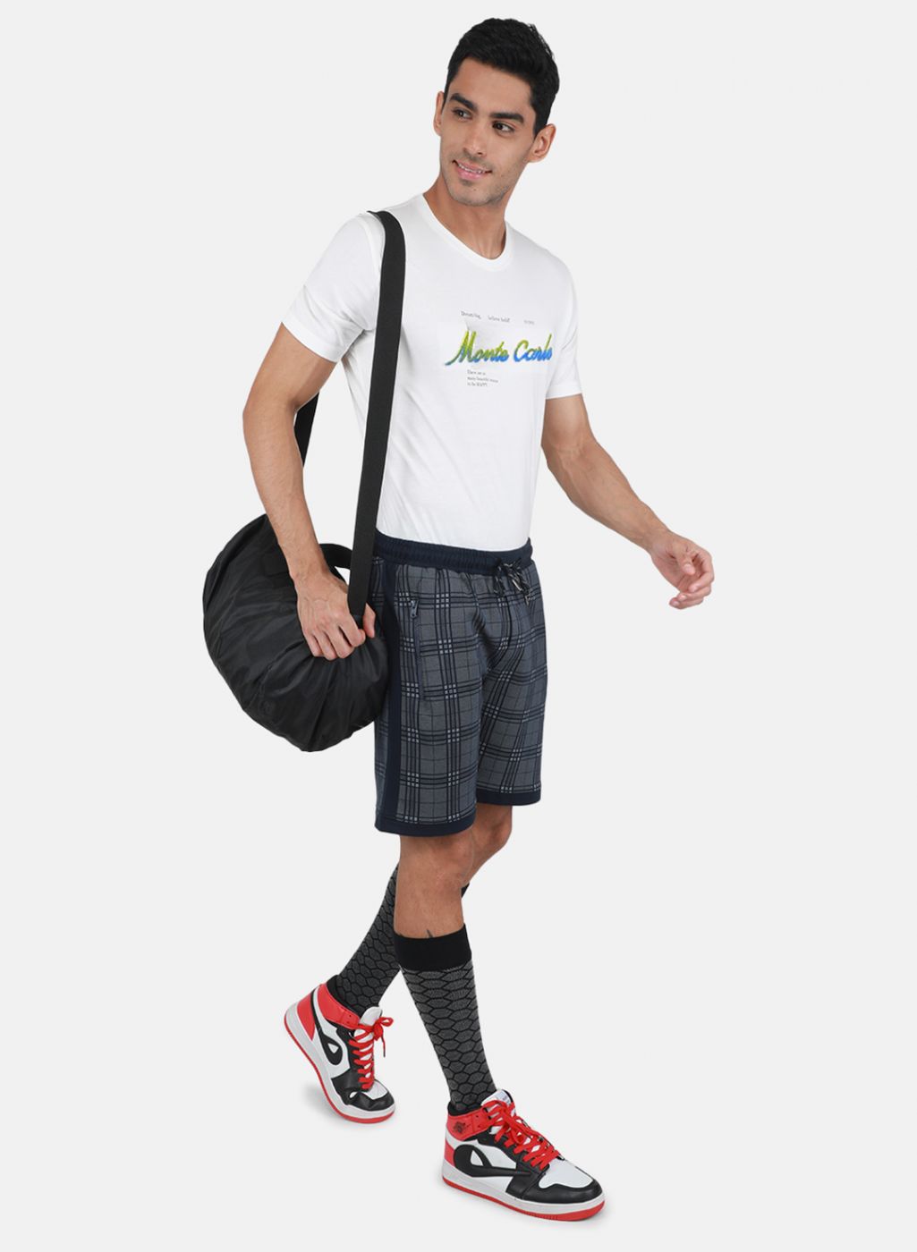 Men NAvy Blue Printed Bermuda