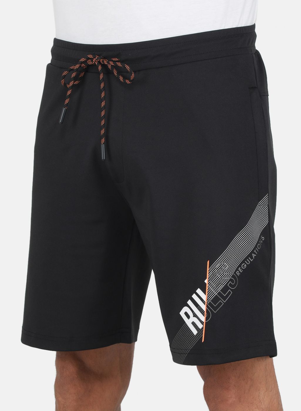 Men Black Solid Bermuda