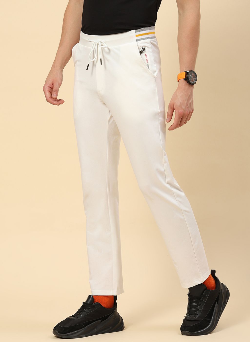 Men White Regular Fit Lower
