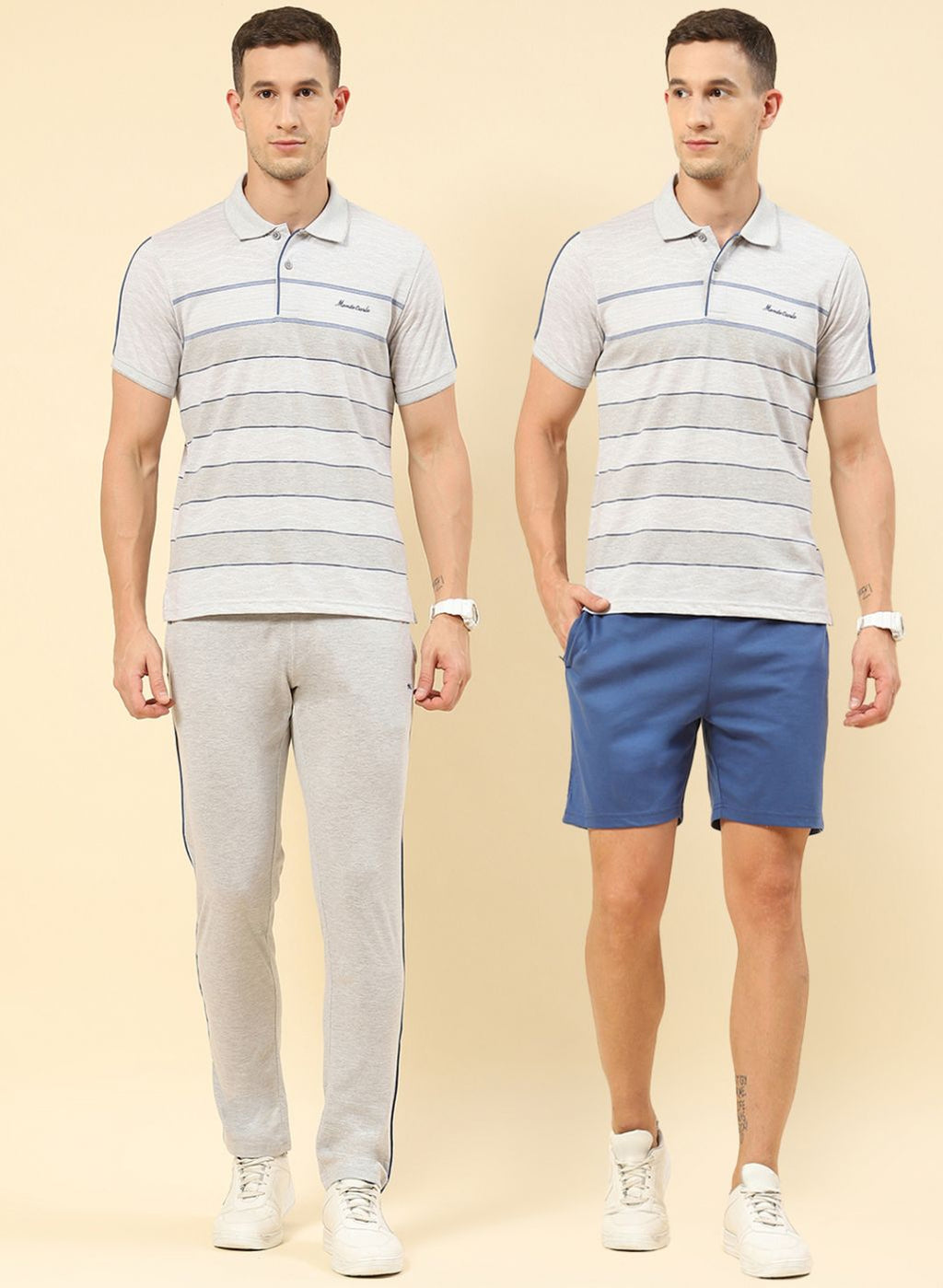 Men Blue & Grey Printed Combo Set