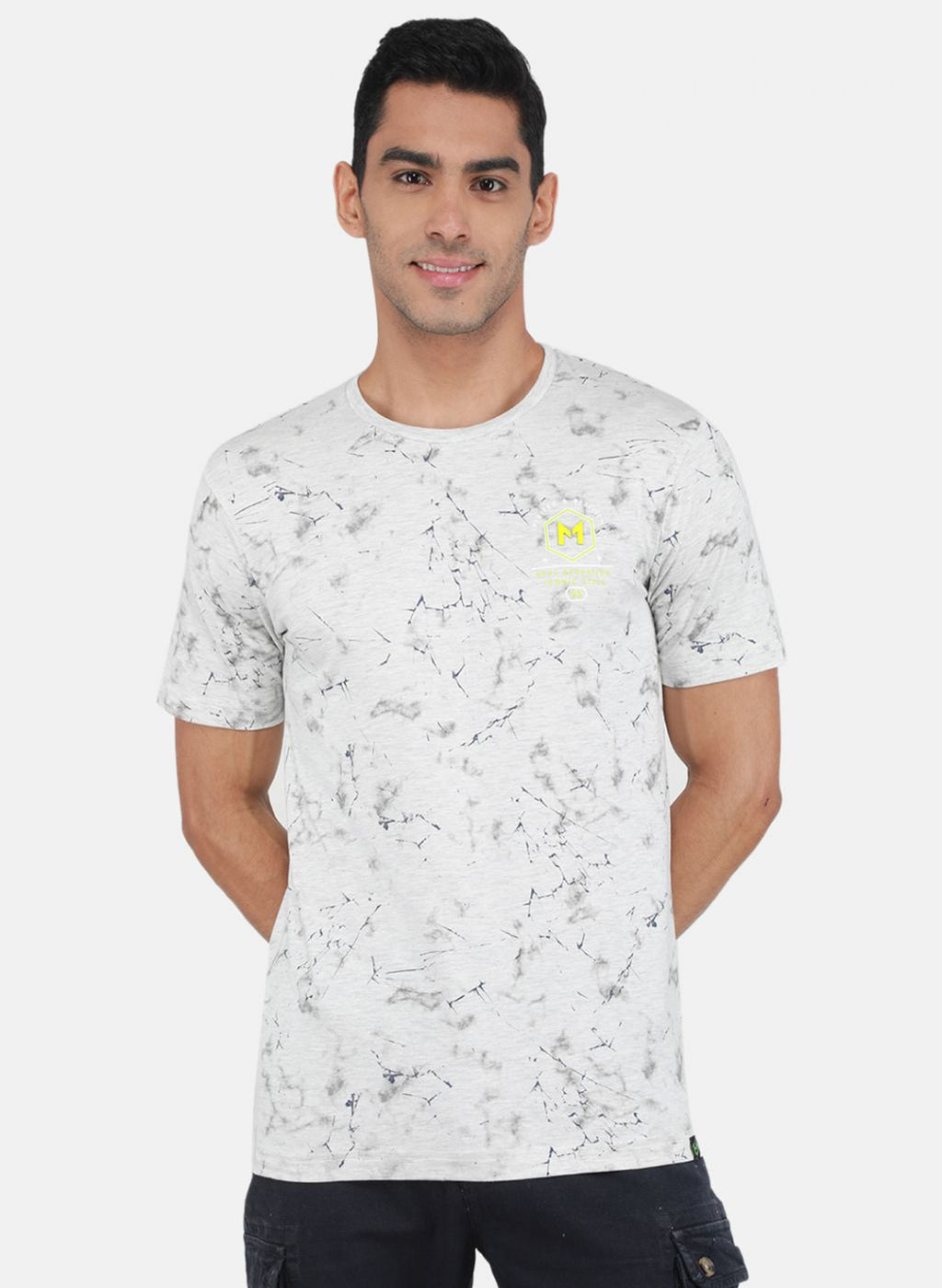 Men Grey Printed T-Shirt