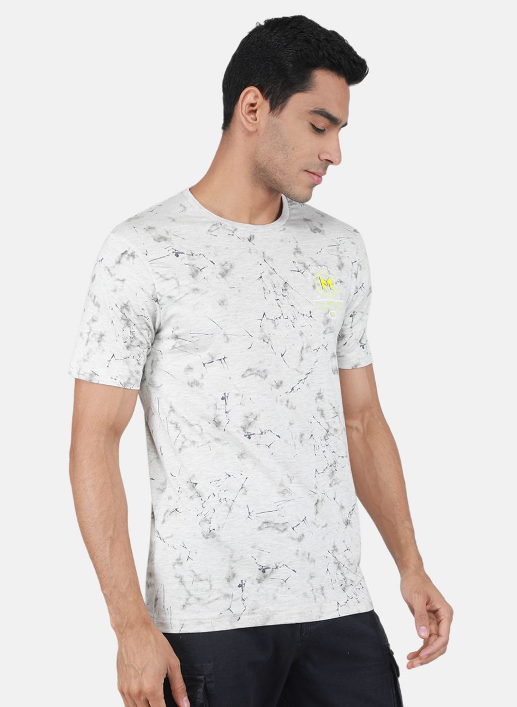 Men Grey Printed T-Shirt