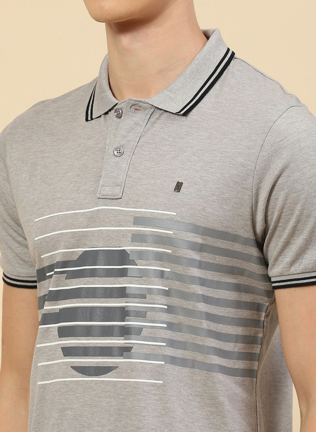 Men Grey Printed T-Shirt