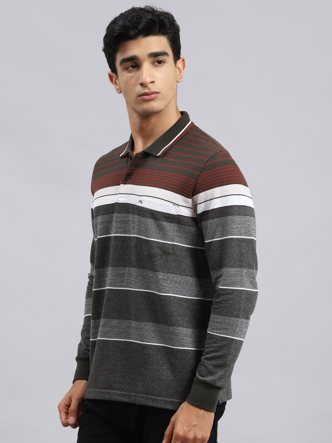 Men Green Stripe T-Shirt