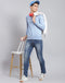 Men Blue Solid Round Neck Full Sleeve Sweatshirt
