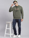 Men Green Solid F Neck Full Sleeve Sweatshirts