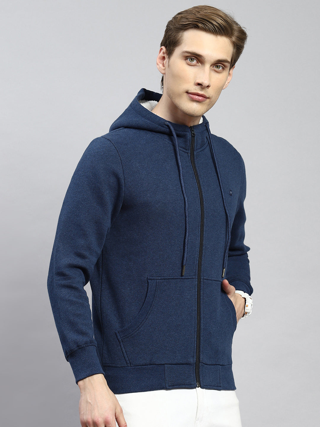 Men Denim Plain Sweatshirt