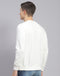 Men Off White Printed Round Neck Full Sleeve Sweatshirt