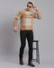 Men Brown Check Round Neck Full Sleeve Sweatshirt