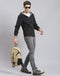 Men Black Solid Hooded Full Sleeve Reversible Sweatshirt