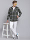 Men Green Check Collar Full Sleeve Sweatshirt