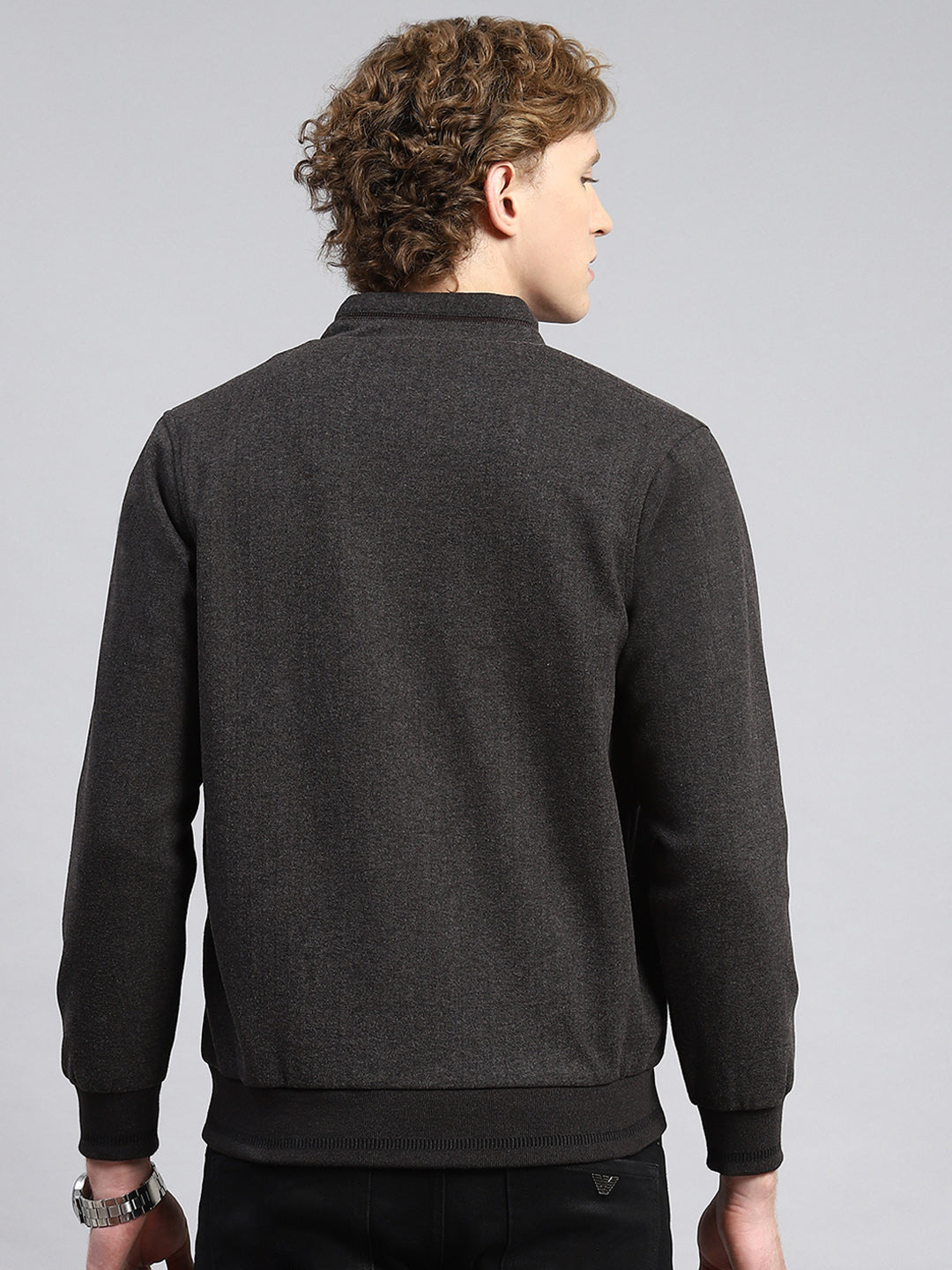 Men Grey Plain Jacket