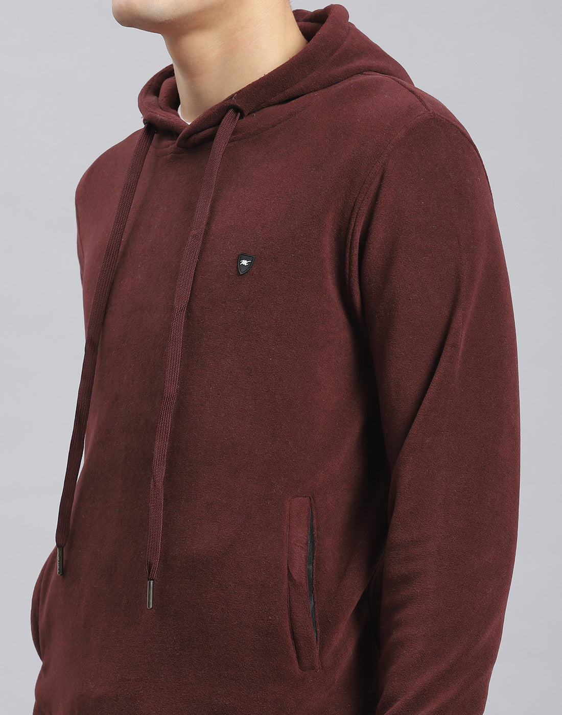 Men Brown Solid Hooded Full Sleeve Tracksuit