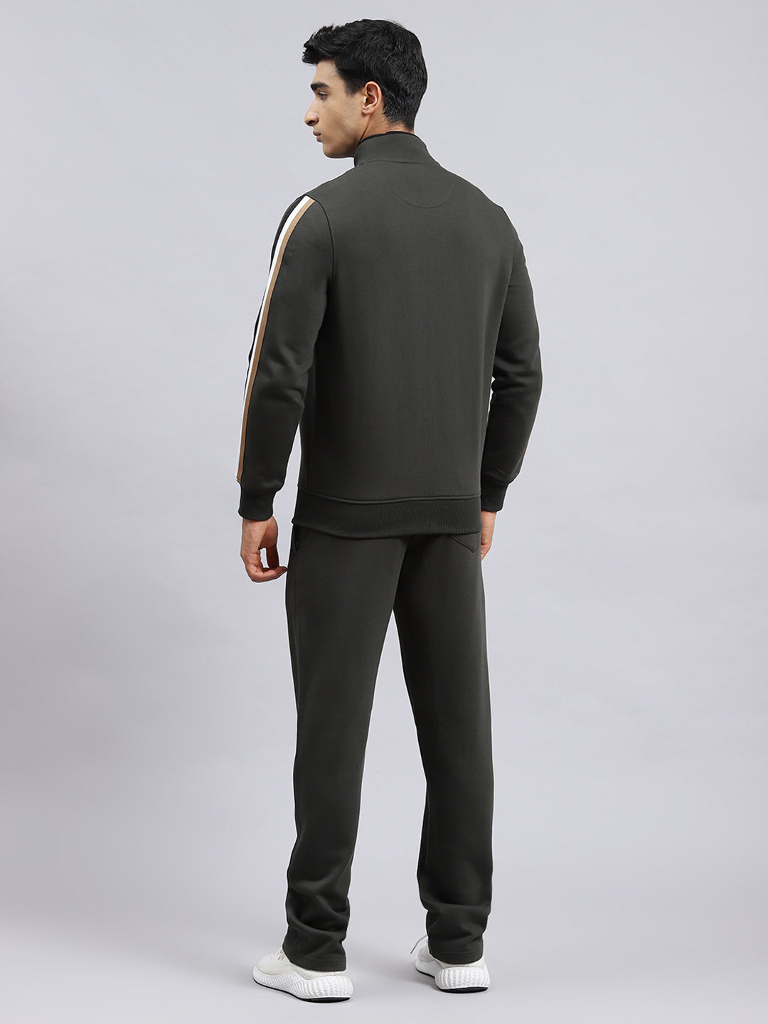 Men Olive Plain Tracksuit