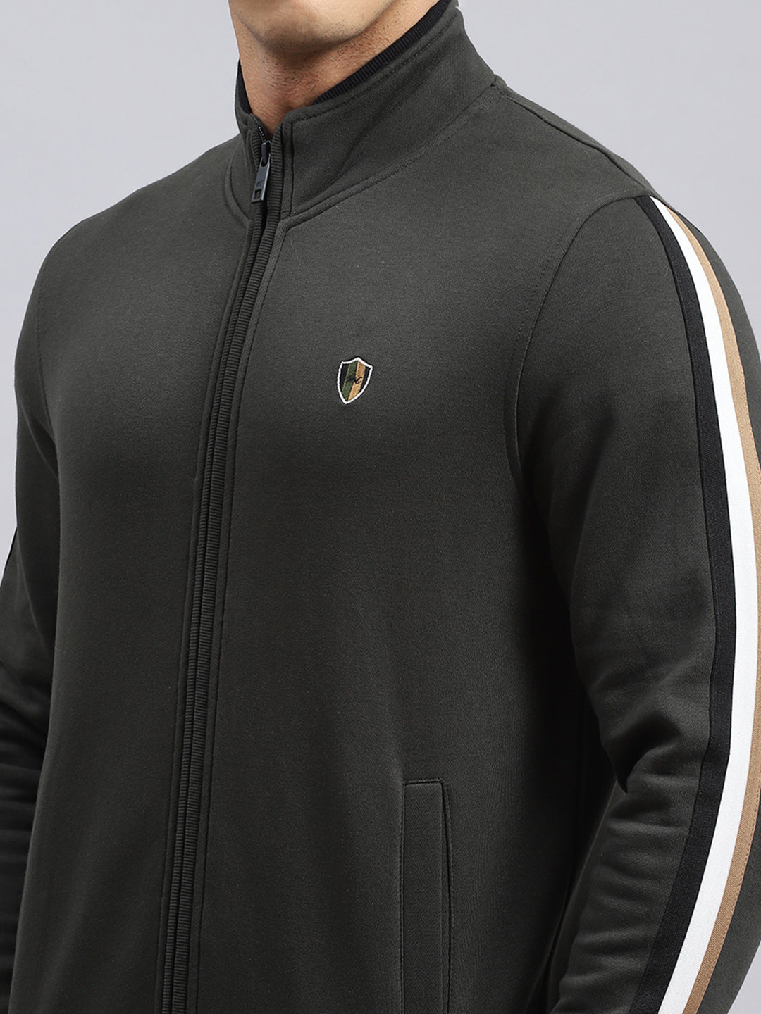Men Olive Plain Tracksuit