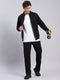 Men Black Solid Stand Collar Full Sleeve Tracksuits
