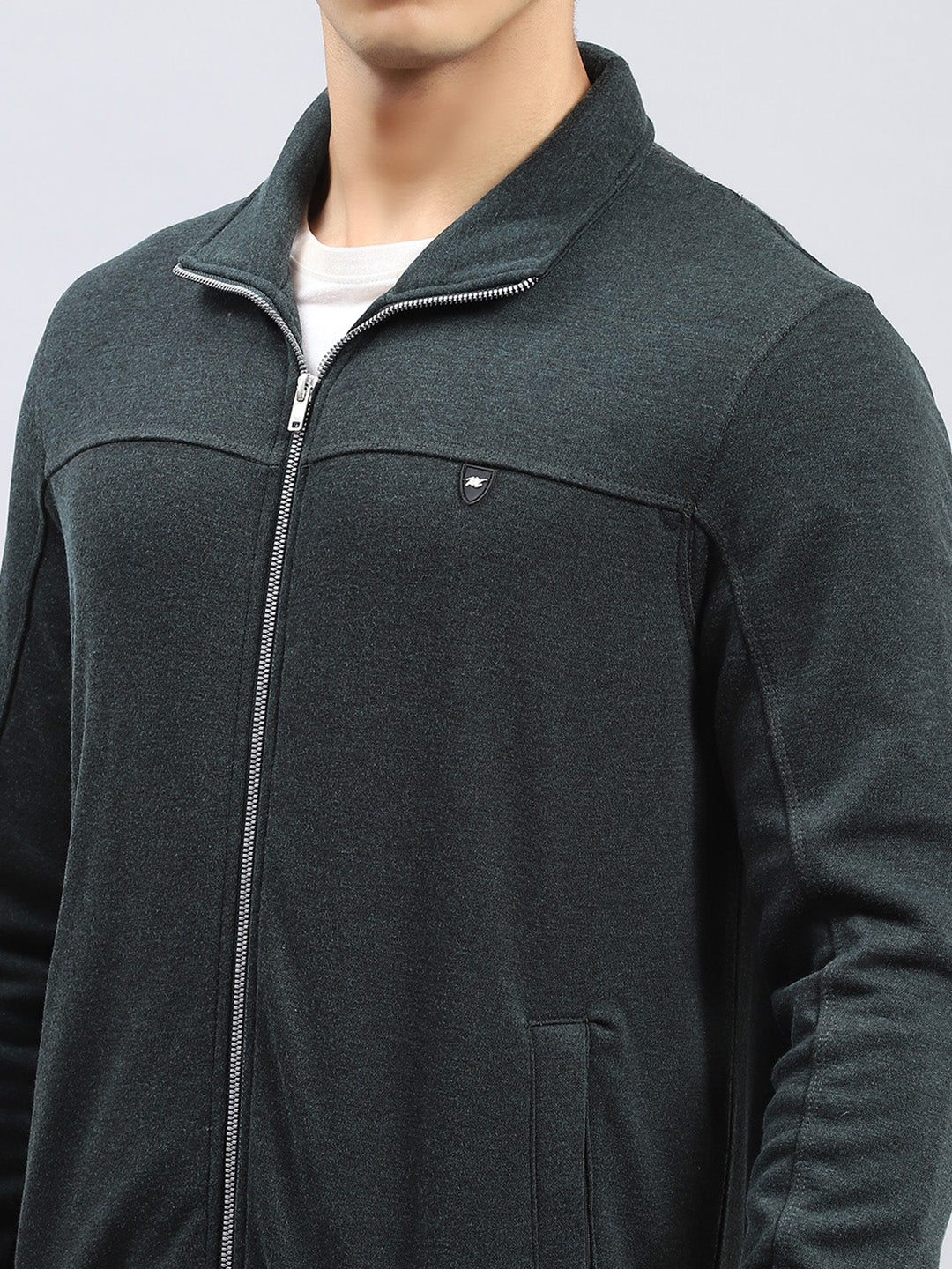 Men Green Plain Tracksuit