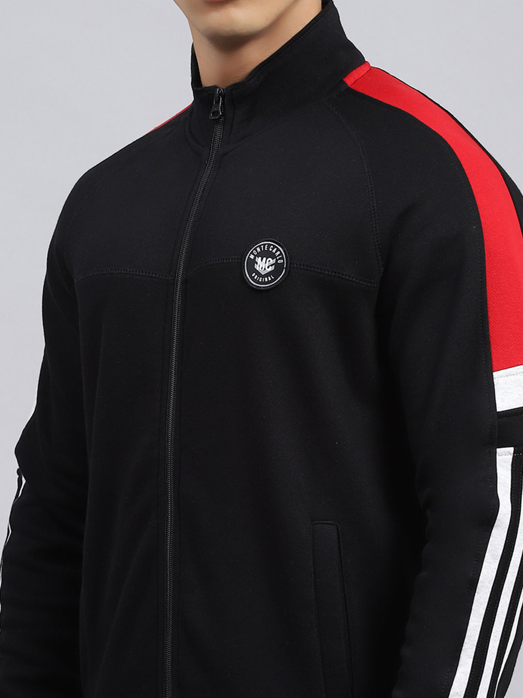 Men Black Plain Tracksuit