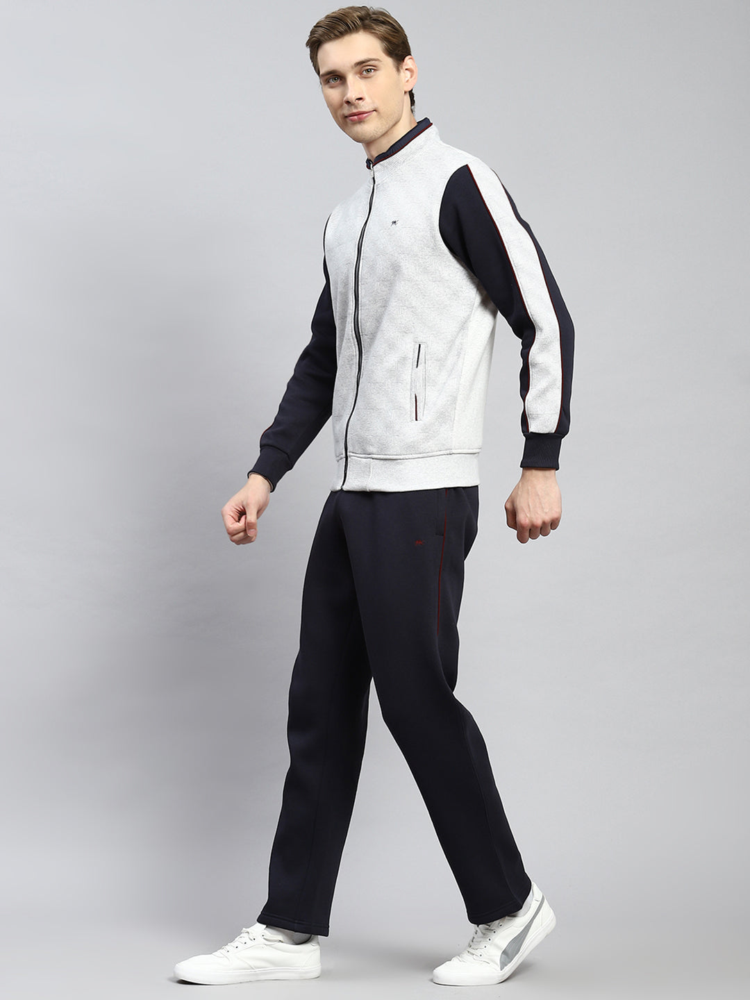 Men Grey Plain Tracksuit