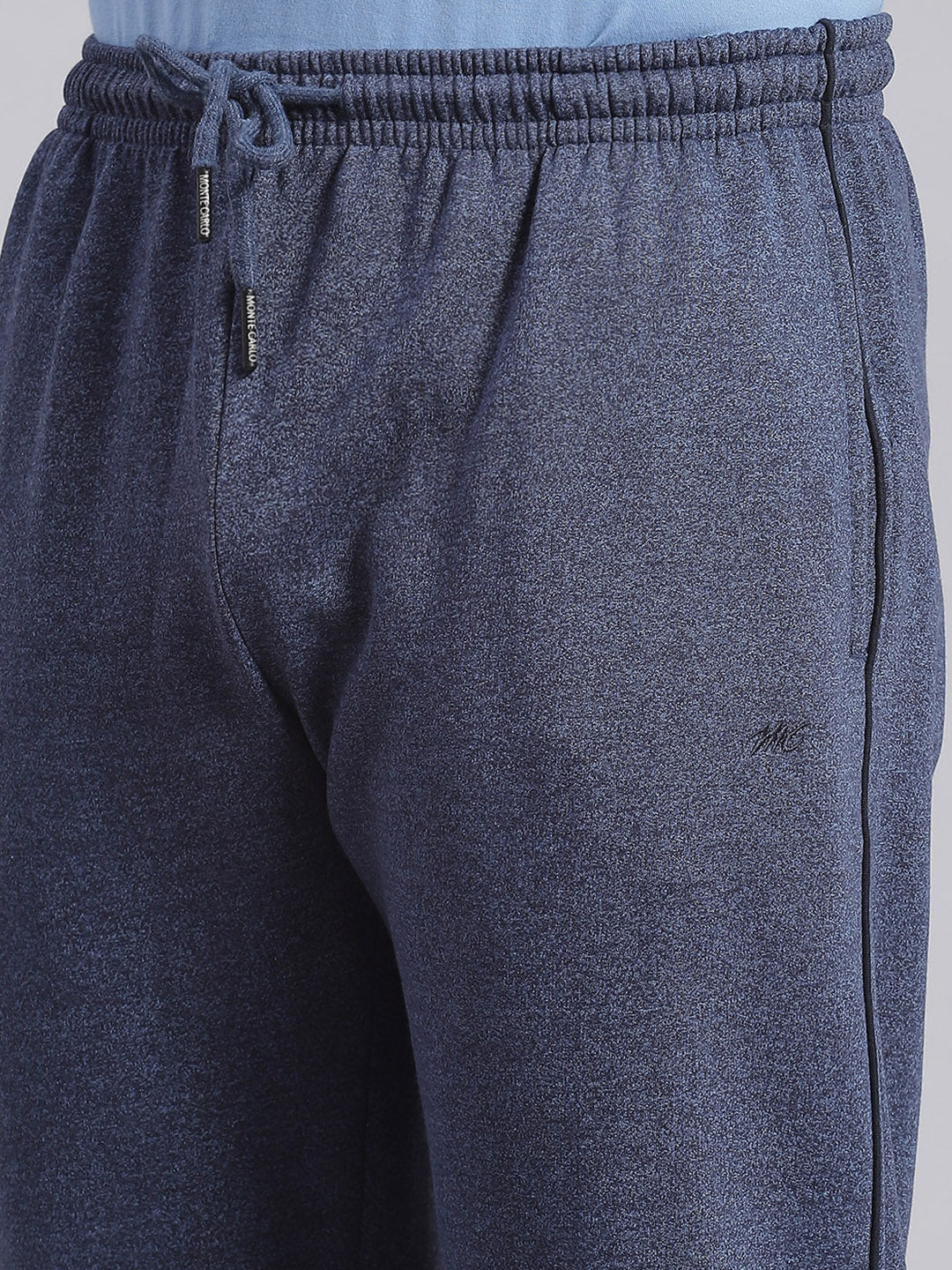 Men Blue Solid Regular Fit Winter Lowers