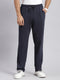 Men Navy Blue Solid Regular Fit Winter Lowers