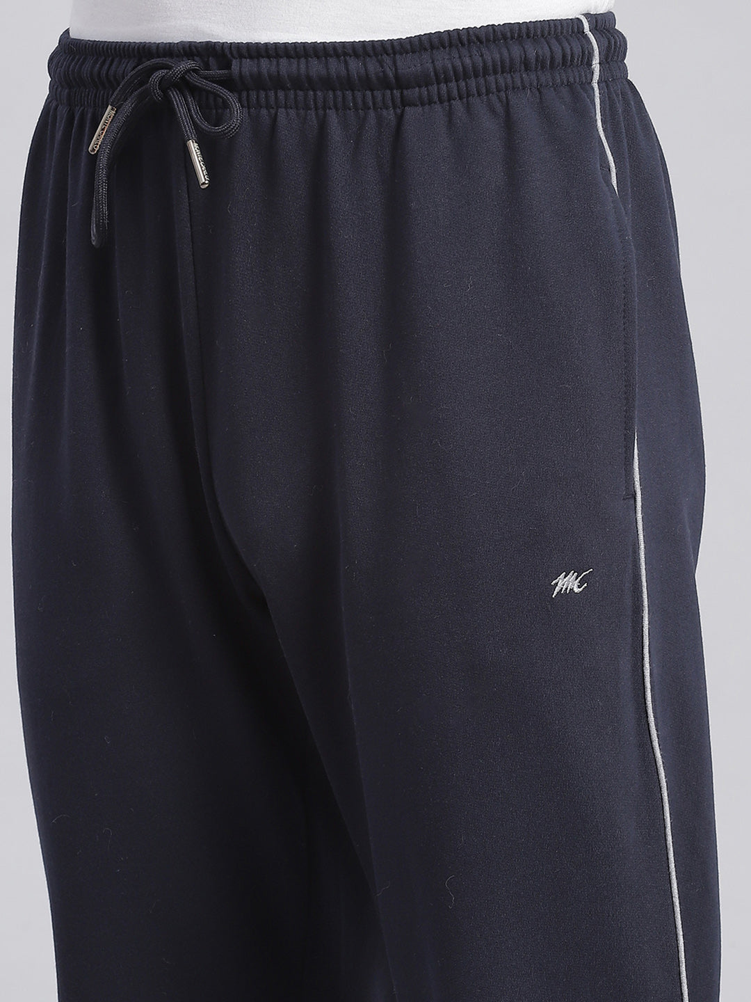 Men Navy Blue Solid Regular Fit Winter Lowers