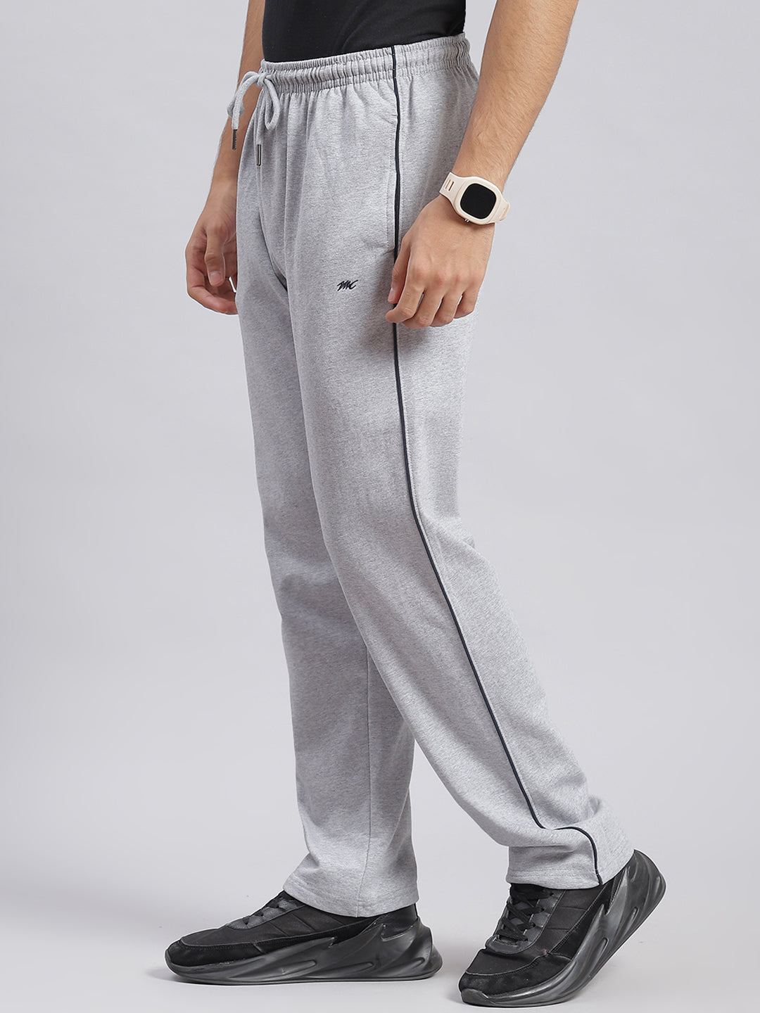 Men Grey Solid Regular Fit Winter Lowers