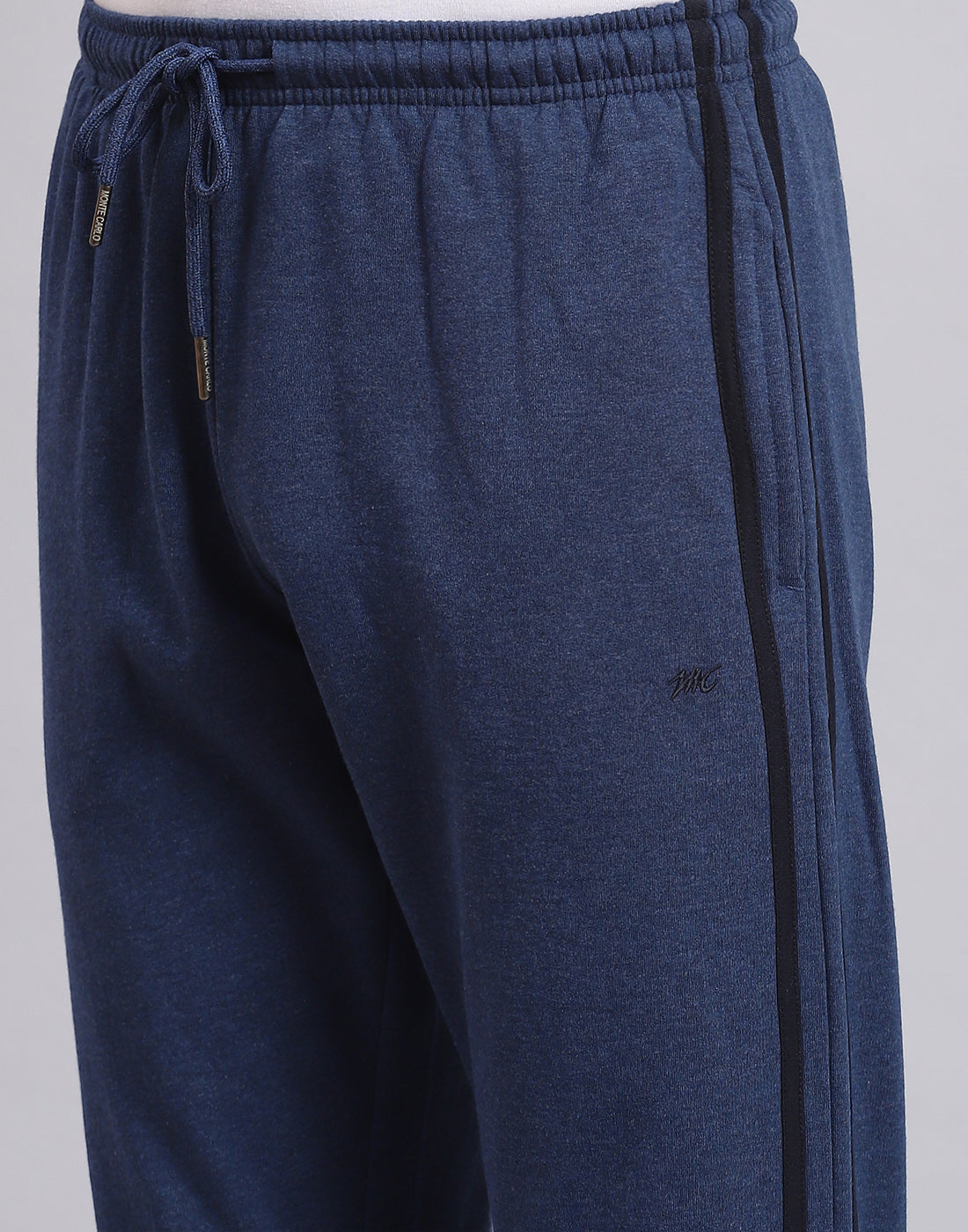 Men Navy Blue Solid Regular Fit Winter Lower