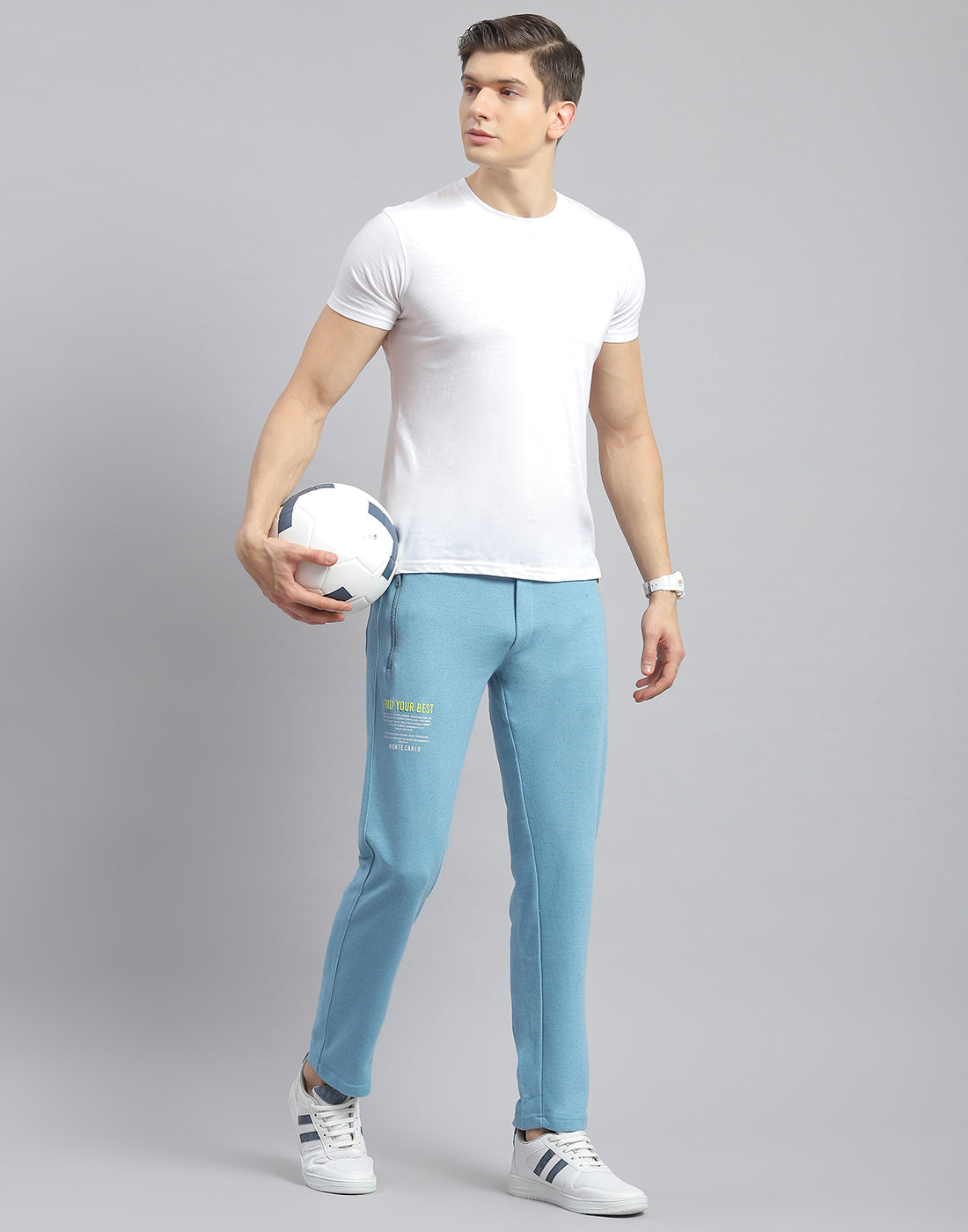 Men Blue Printed Regular Fit Winter Lower