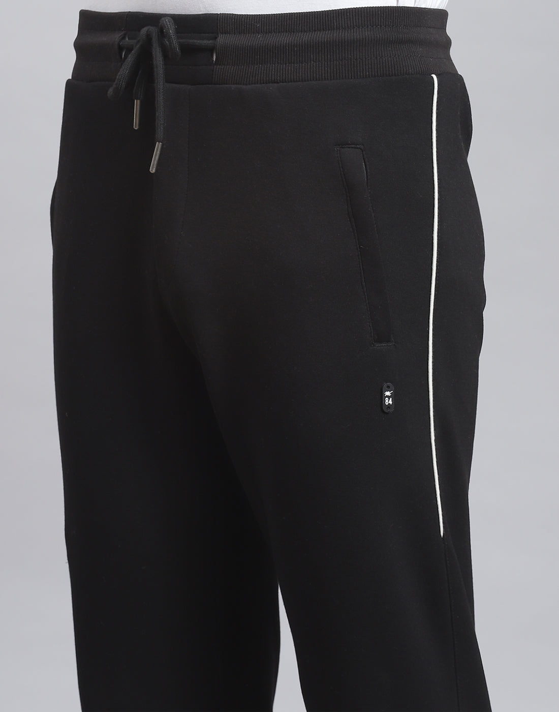 Men Black Solid Regular Fit Winter Lower