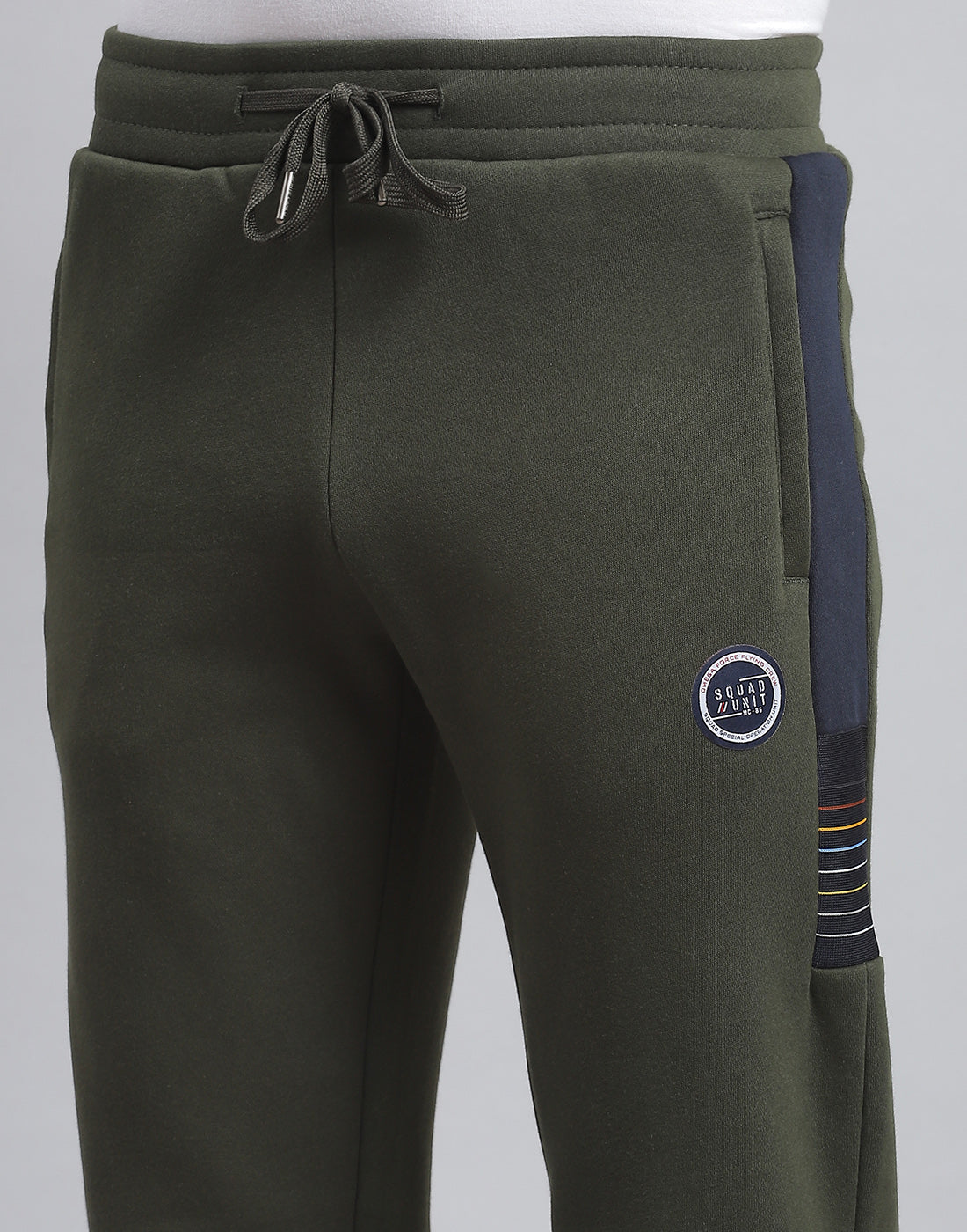 Men Olive Printed Regular Fit Winter Lower