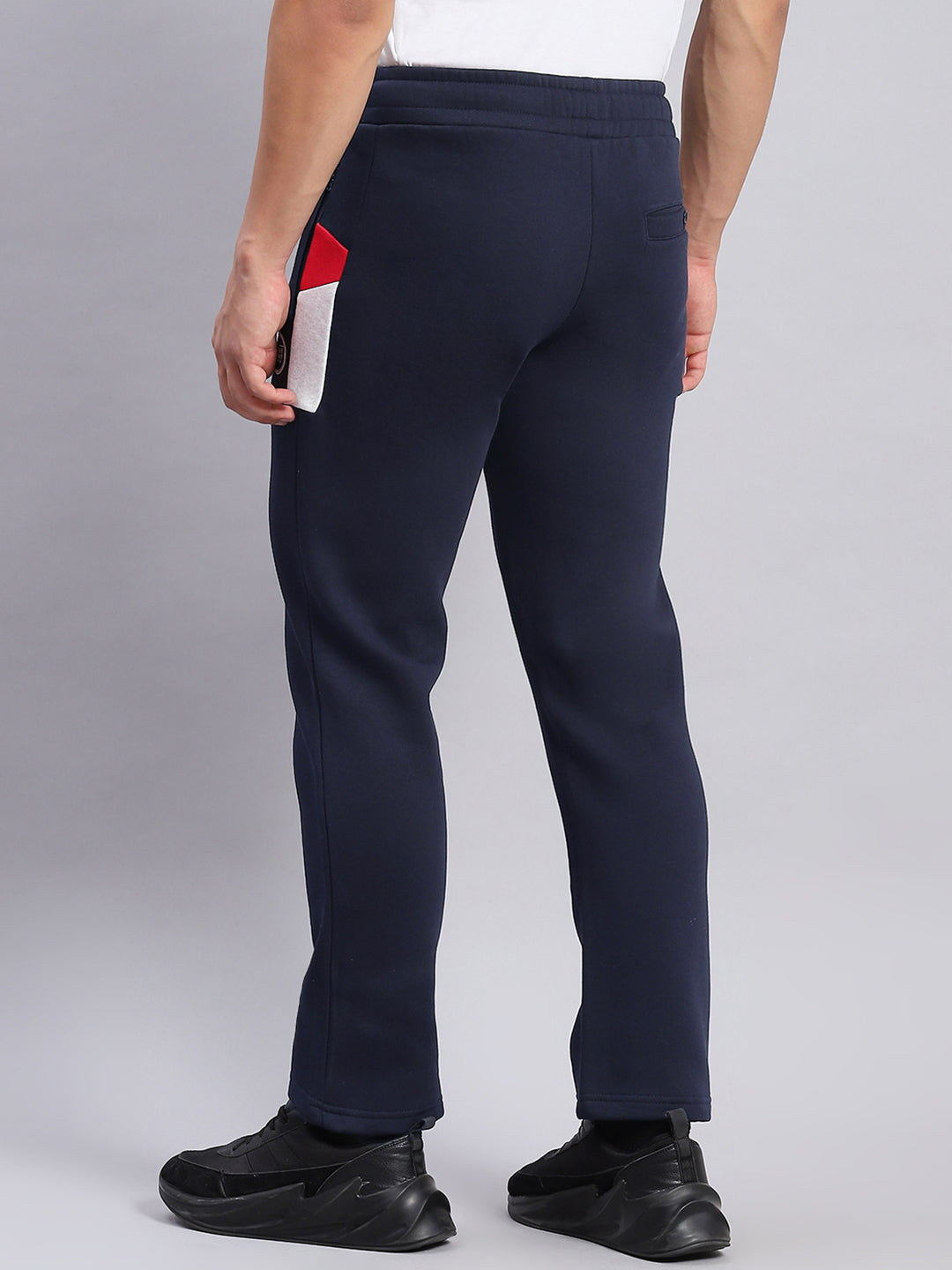 Men Navy Blue Printed Regular Fit Winter Lowers