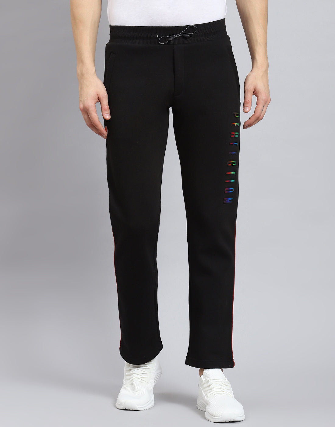 Men Black Solid Regular Fit Winter Lower