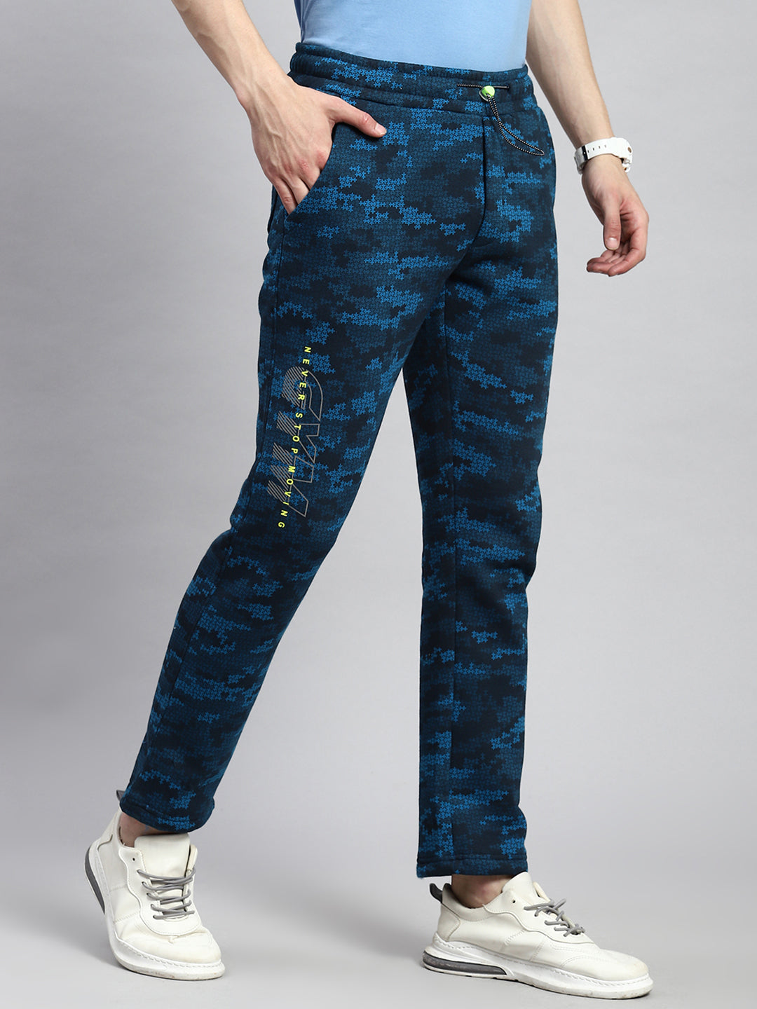 Men Blue Jaquard Winter Lower