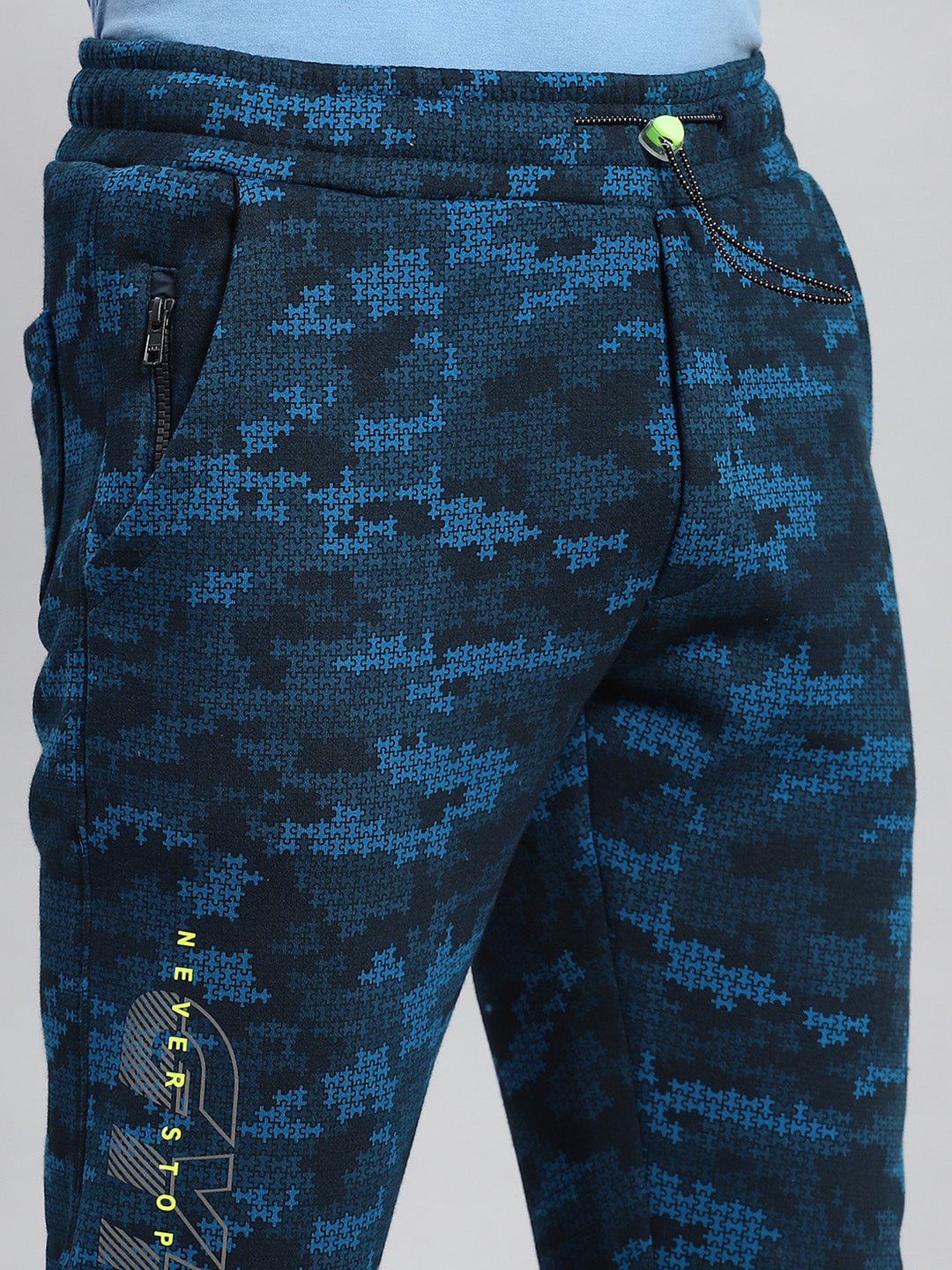 Men Blue Jaquard Winter Lower
