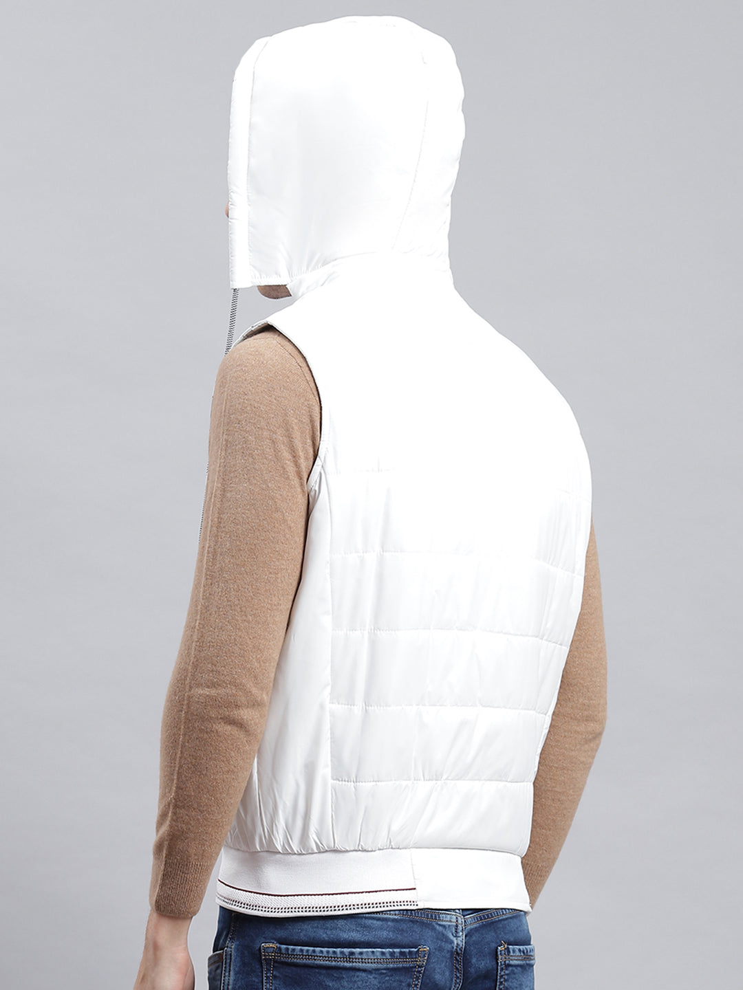 Men White Plain Jacket