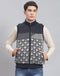 Men Brown Solid Stand Collar Sleeveless Jacket