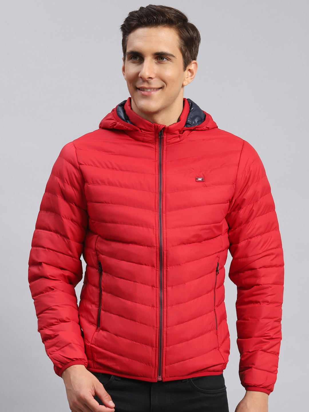 Buy Men Red Solid Polyester Blend Jacket Online in India - Monte Carlo