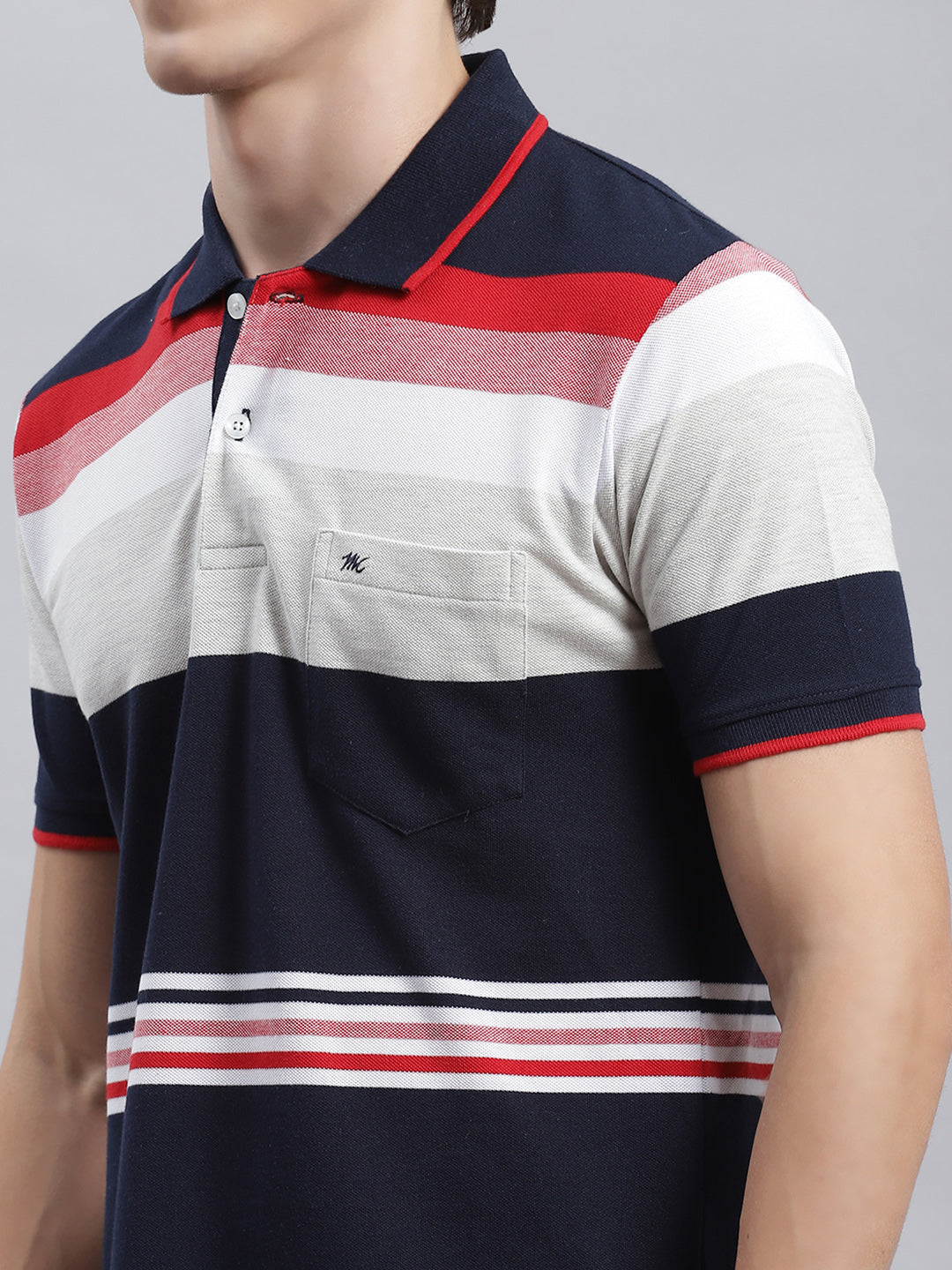 Men Blue Stripe T-Shirt