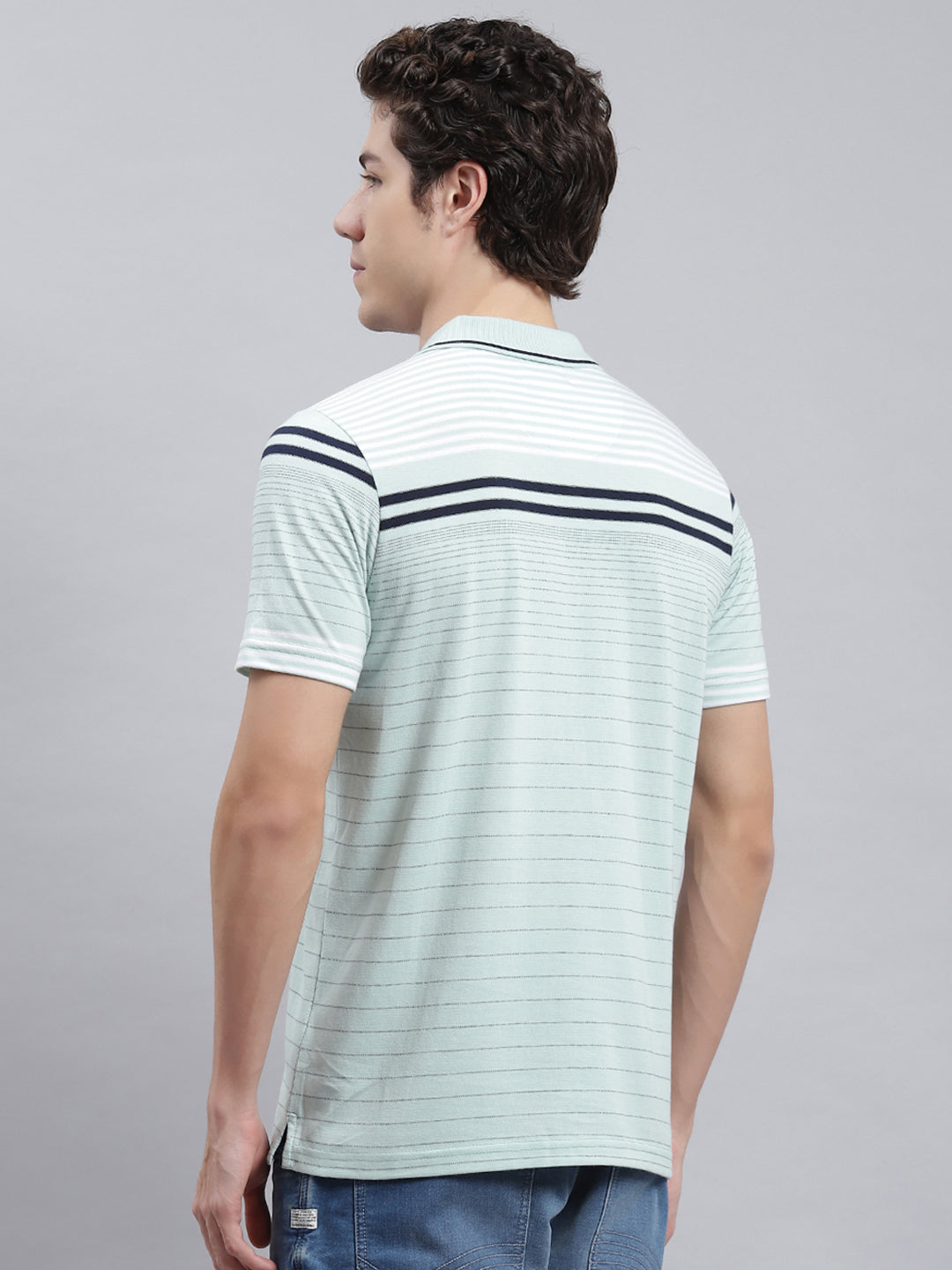 Men Green Stripe T-Shirt