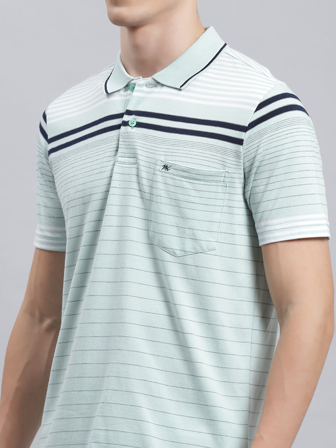 Men Green Stripe T-Shirt