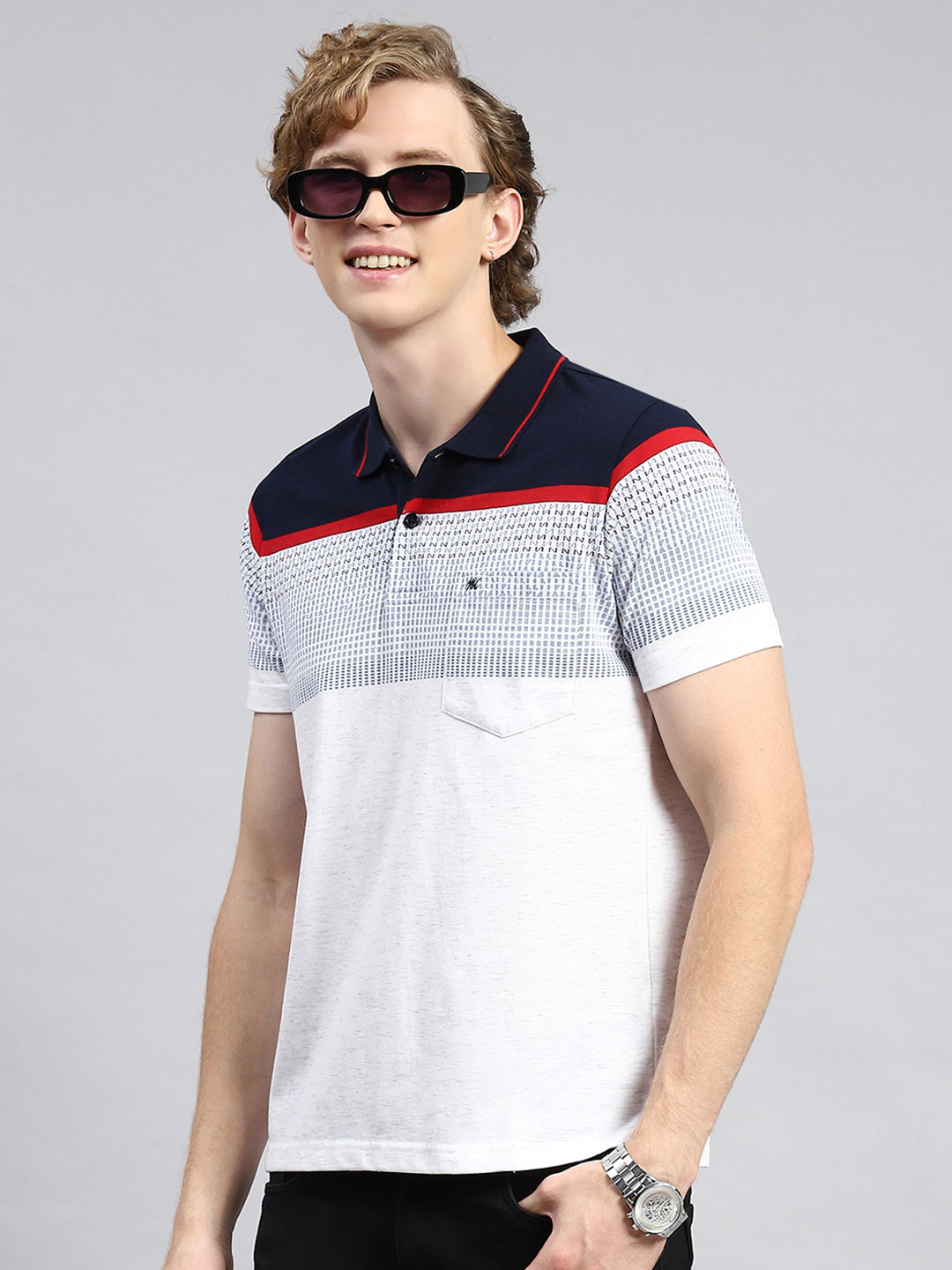Men Blue Stripe T-Shirt