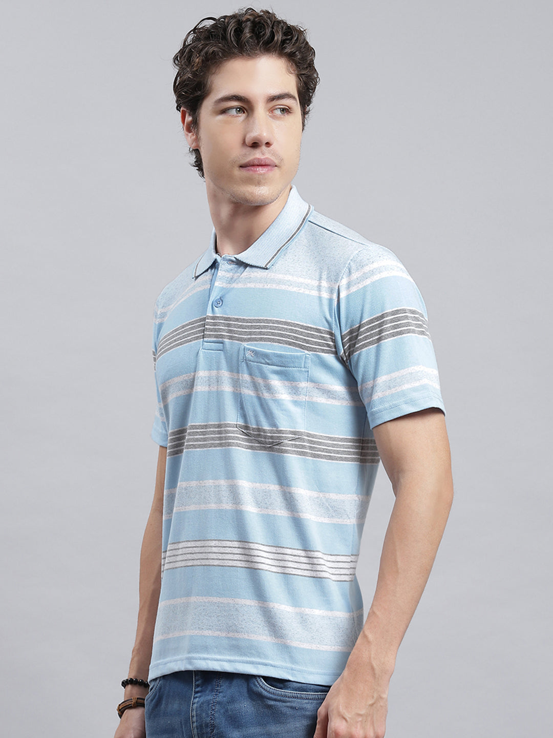 Men Blue Printed T-Shirt