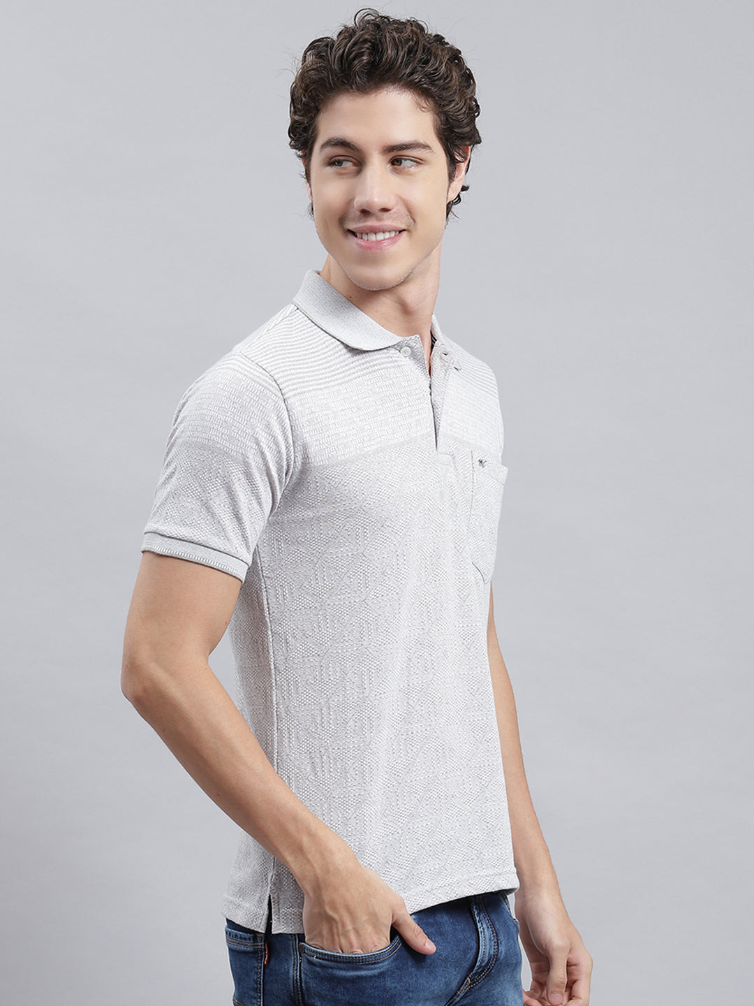 Men Grey Printed T-Shirt