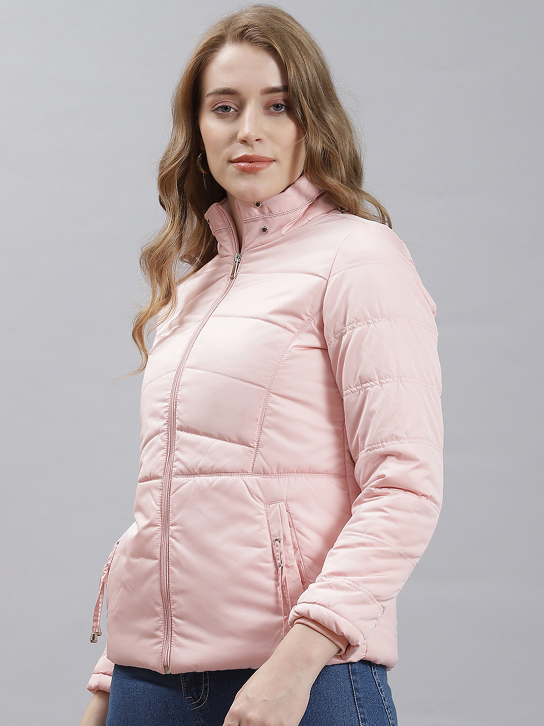 Women Pink Printed Jacket