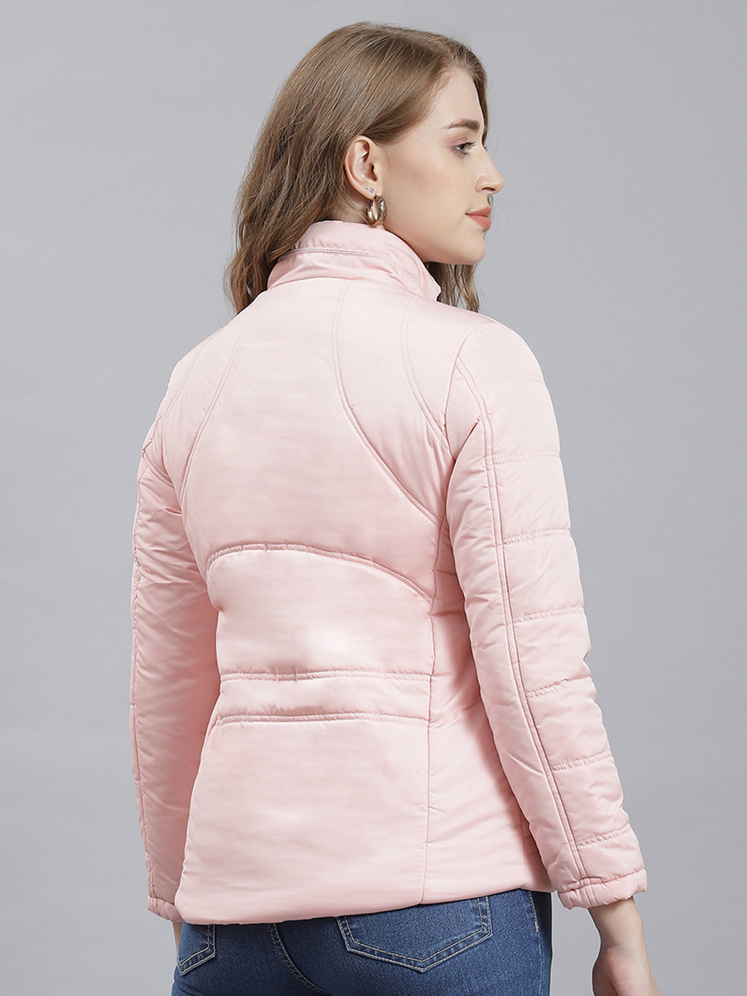 Women Pink Printed Jacket