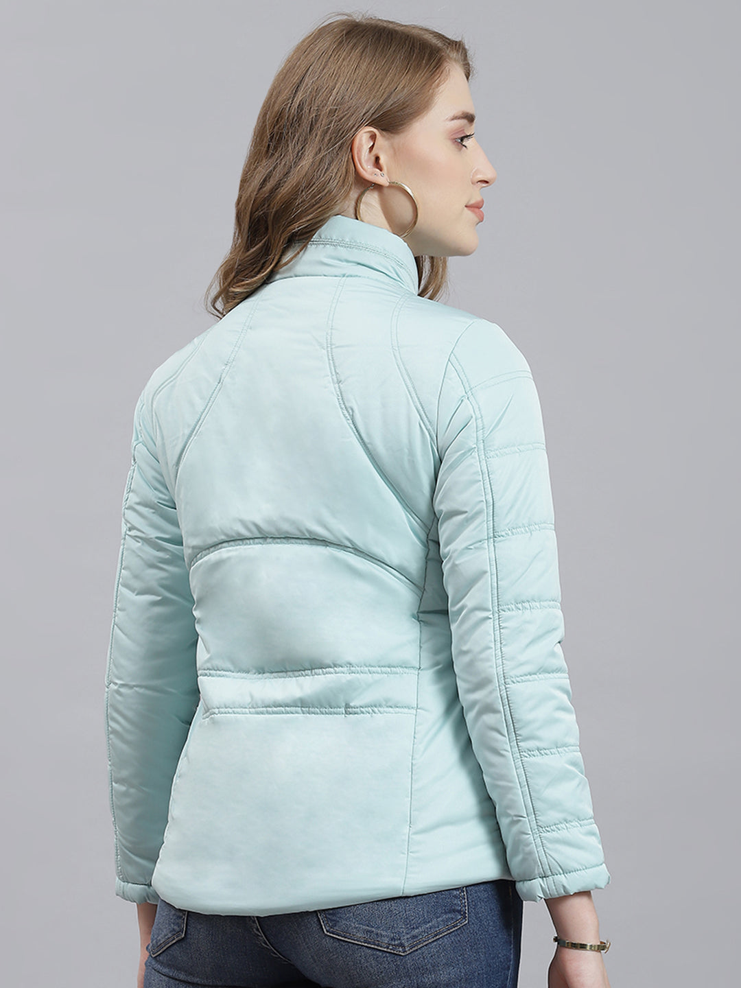 Women Light Green Printed Jacket