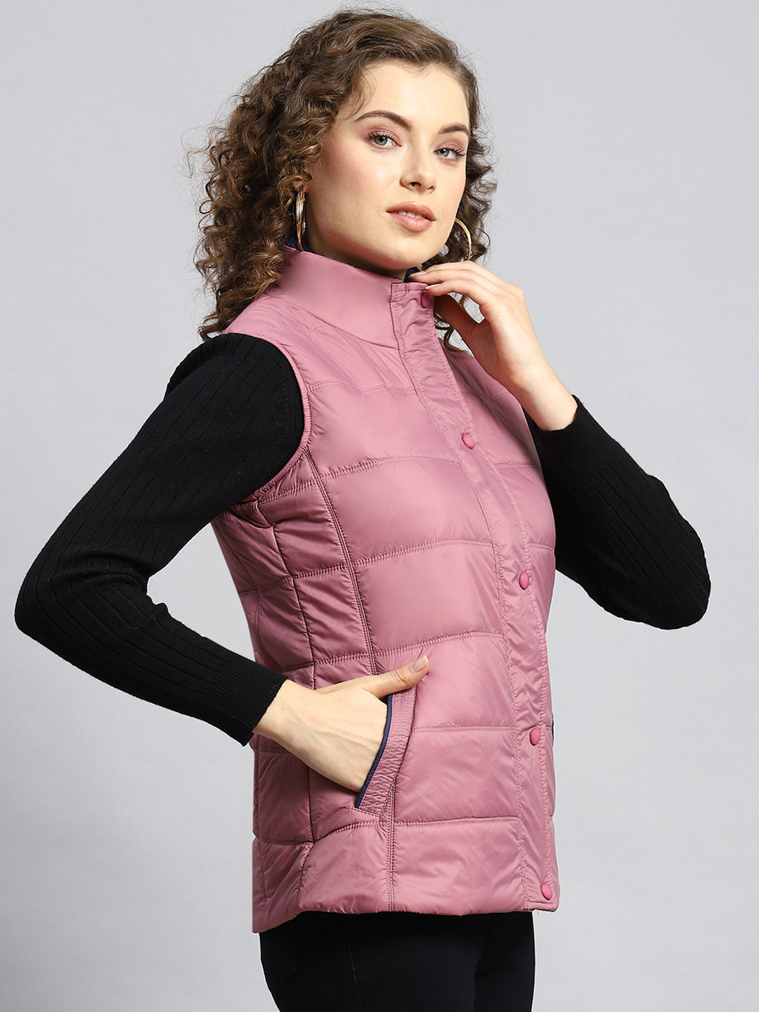 Women Pink Printed Jacket