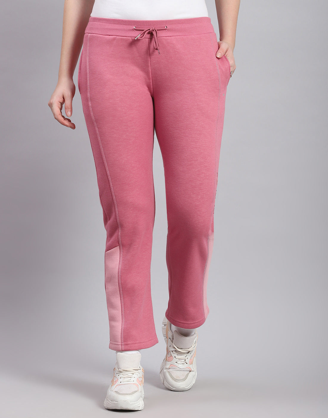 Women Peach Solid Regular Fit Winter Lower