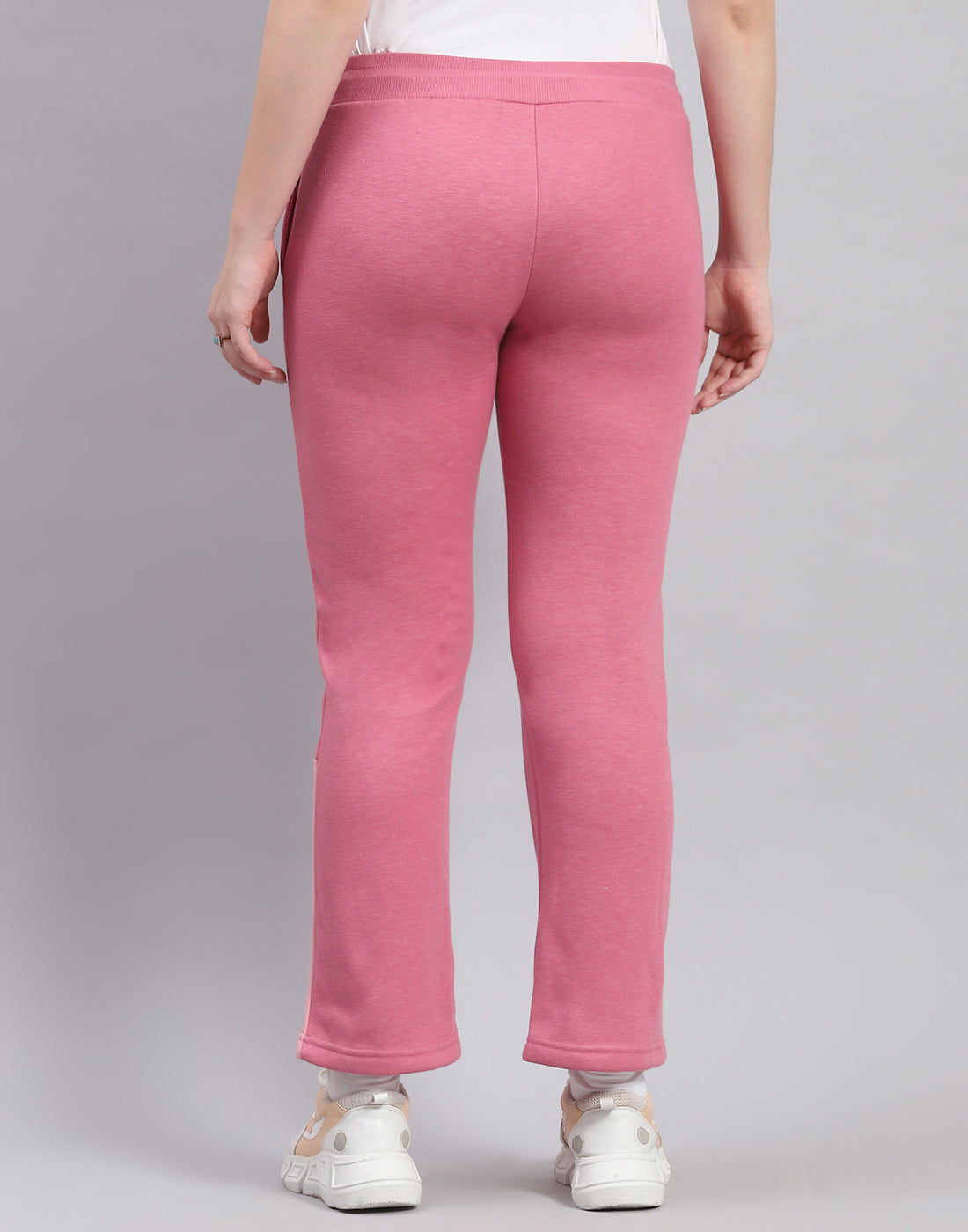 Women Peach Solid Regular Fit Winter Lower